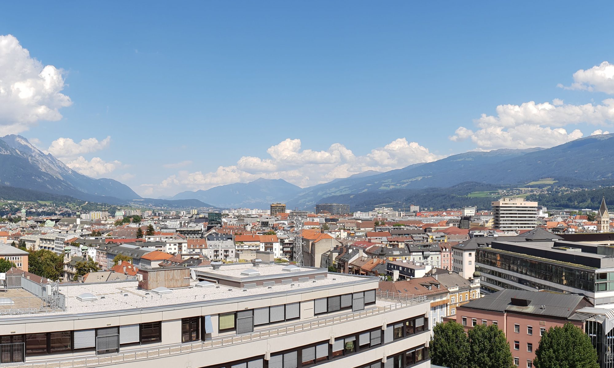Panorama from the Innsbruck Atmospheric Observatory across Innsbruck and the Inn Valley
